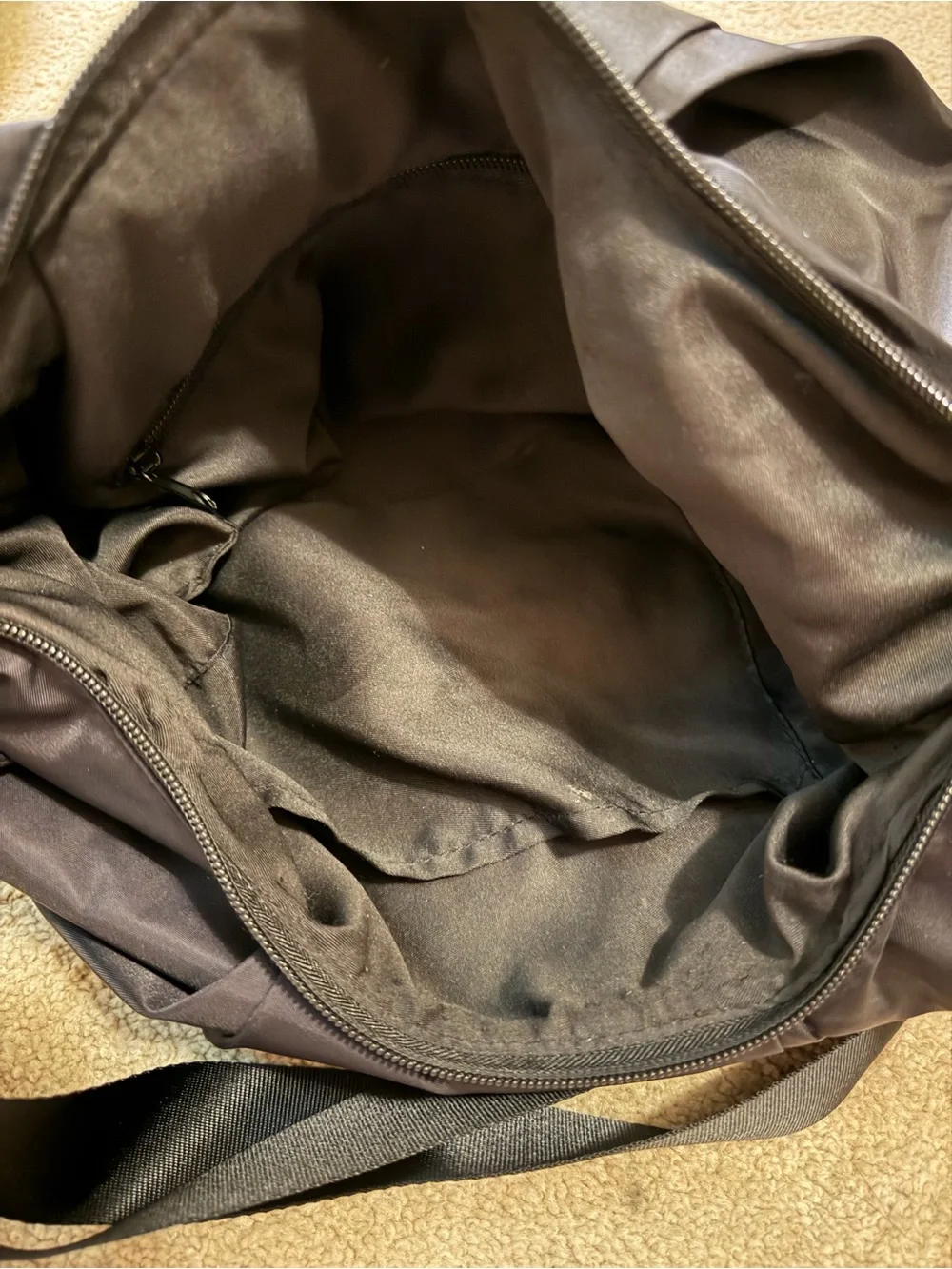 Gaiam Black Nylon Hobo Shoulder Bag